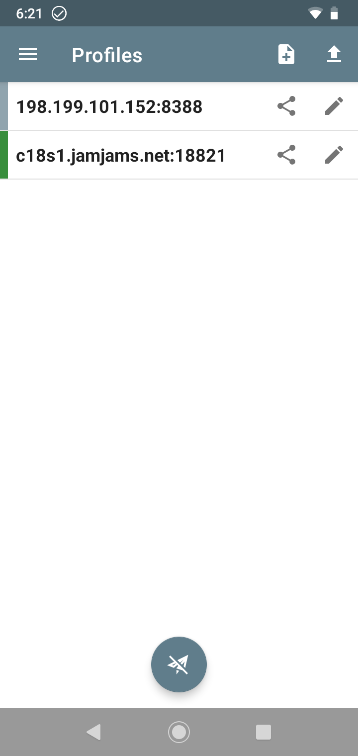 Selecting Shadowsocks Connection Profile