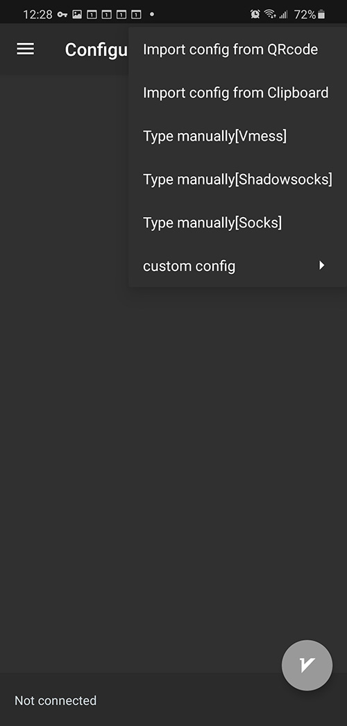 V2rayNG Manual Configuration Settings