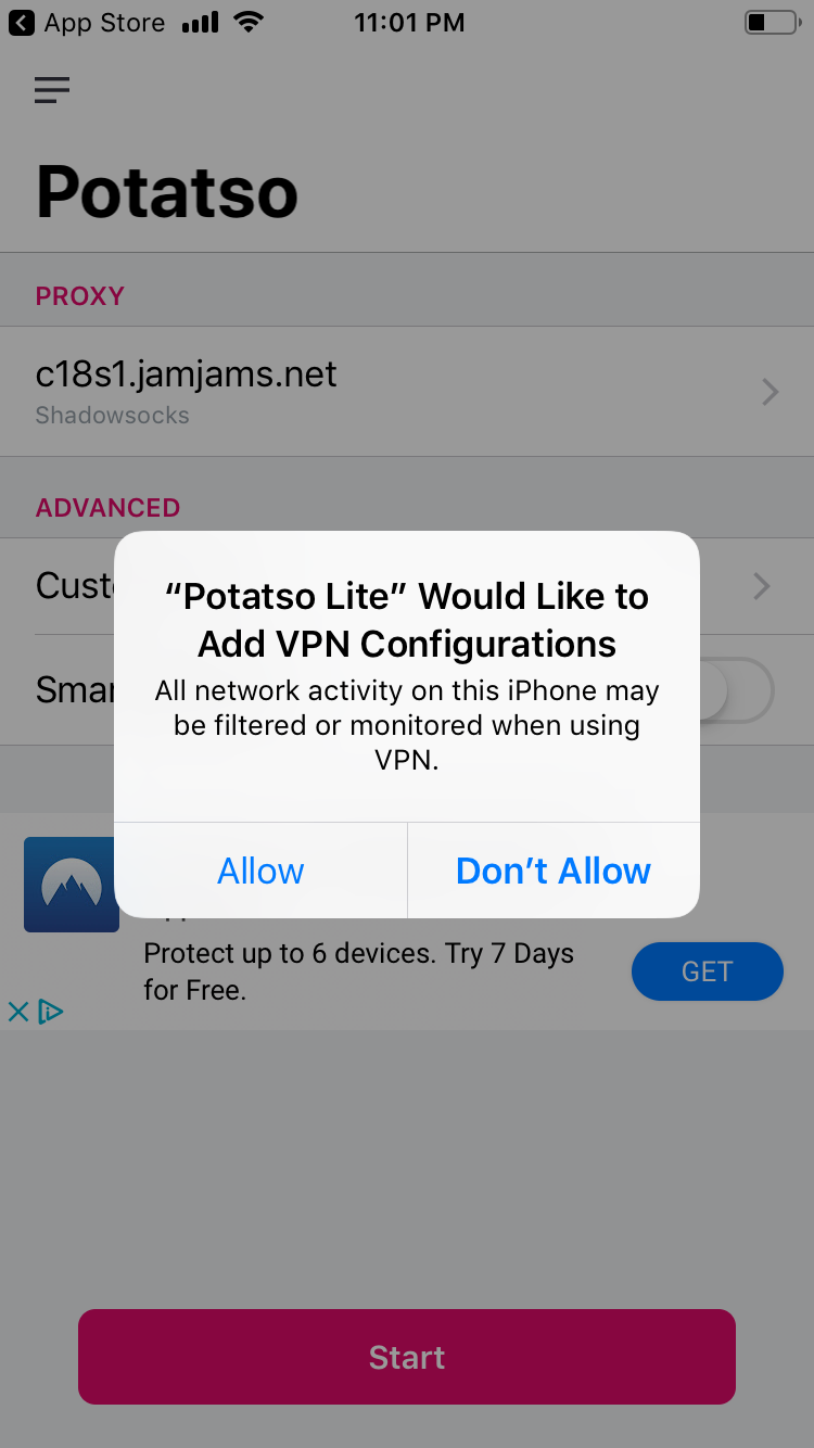 Allowing VPN Configuration