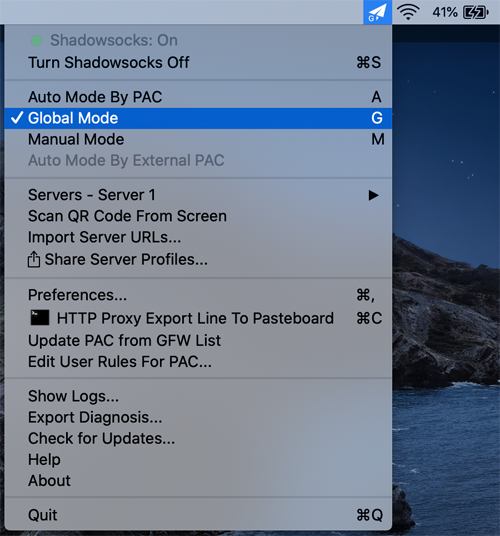 Setting Shadowsocks to Global Mode