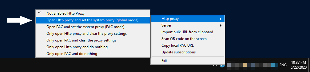 Enabling System Proxy in V2rayN
